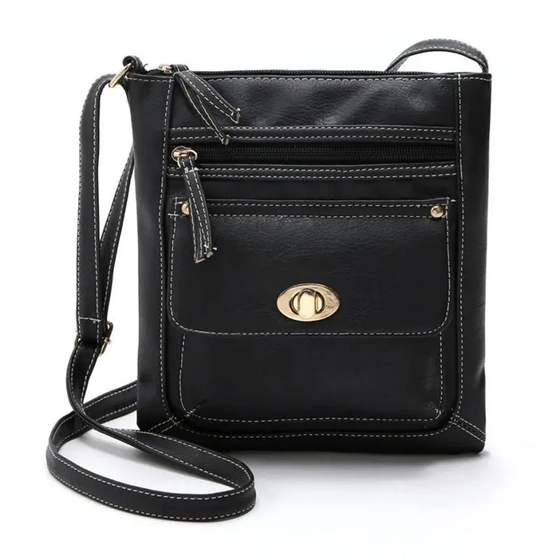 Forward Women's Shoulder Bag Solid Pu Leather Satchel Crossbody Messenger Bag W/ Zipper Pocket 1