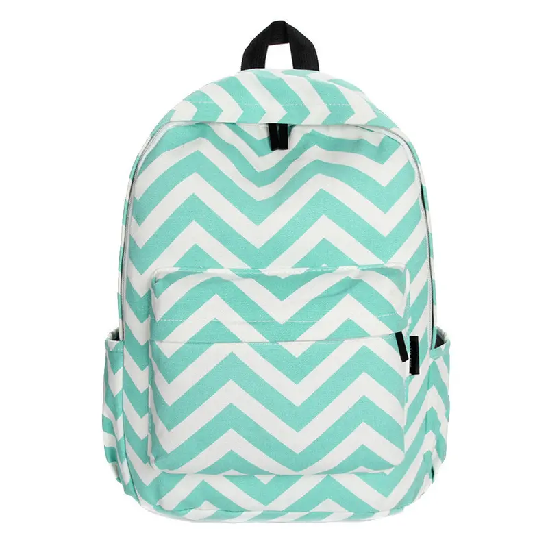 Forward Youth Trend Shoulder Bag Backpack Double-Shoulder Sweet Stripe Canvas Schoolbag For Teenagers Travel Bag 1