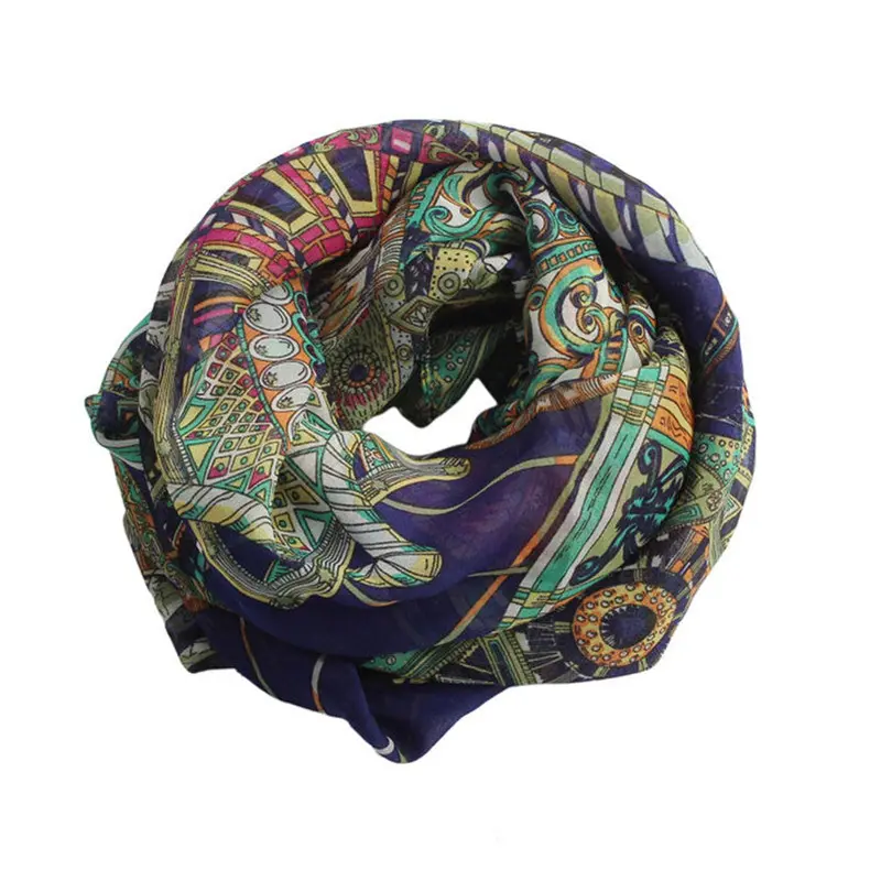 Foulard Women Girl Chiffon Printed Silk Scarf Long Soft Shawl Scarf Bufandas Fast Shipping Feida 2