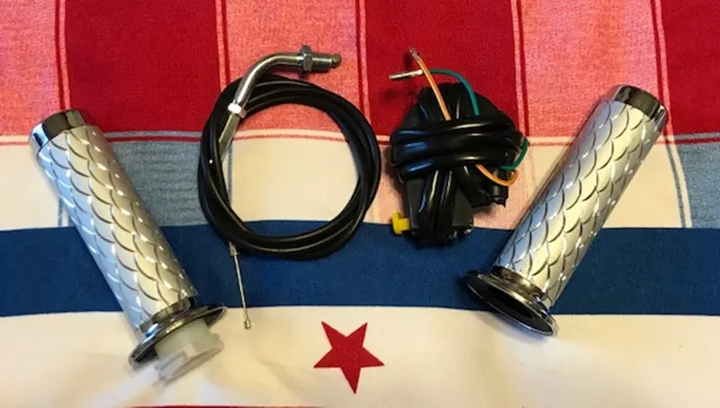 Francy Chrome Handle Throttle & Cable 1
