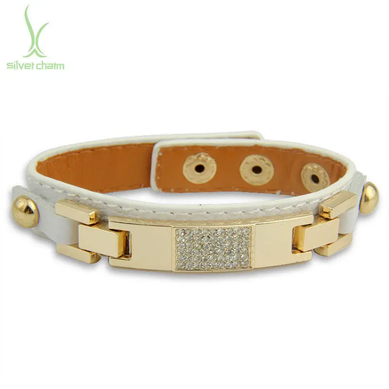 Free Fast Shipping Leather Cuff Wide Bracelet And Bangles Rope Snap For Men Fashion Man Braclets I0305 2