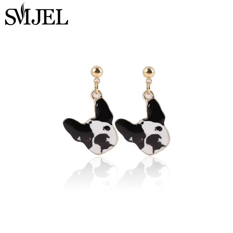 French Bulldog Drop Earrings Pet Dog Gold Earrings Party Gifts Oeh003 2