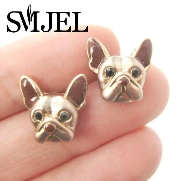 French Bulldog Puppy Face Stud Earrings Animal Jewelry Dog Lovers S105 1