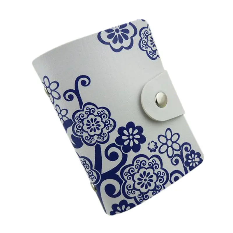 Fresh Style Blue And White Porcelain Wallets Chinese Style Design Credit Card Case Business Id Card Holder Purses 1