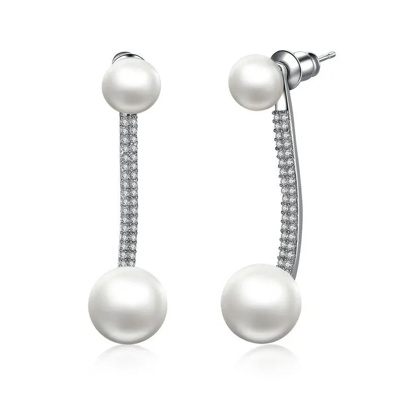 Freshwater Pearl Dangle Earrings Three Wearing Style Luxury Crystals Earrings Wedding Gie071 1