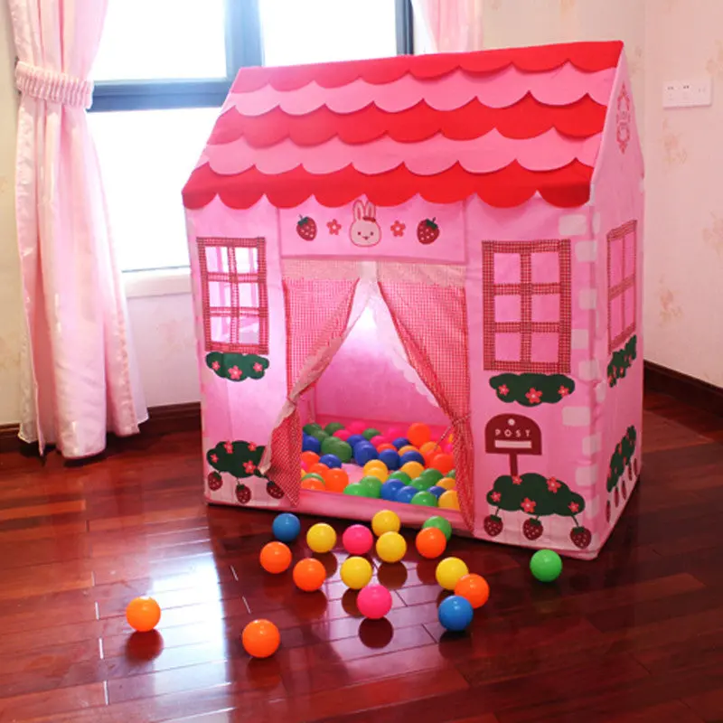 Fun Tent For Kids Plastic Playhouse Girl City House Kids Secret Garden Pink Play Tent Pink 1