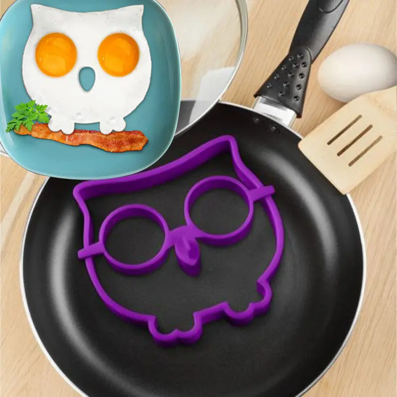 Funny Cooking Tool Breakfast Silicone Owl Fried Egg Mold Pancake Egg Ring Shaper 67252 1