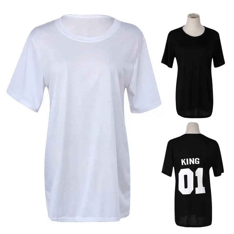 Funny Letter Print Couples Leisure Tops Sleeve O-Neck T-Shirt 4