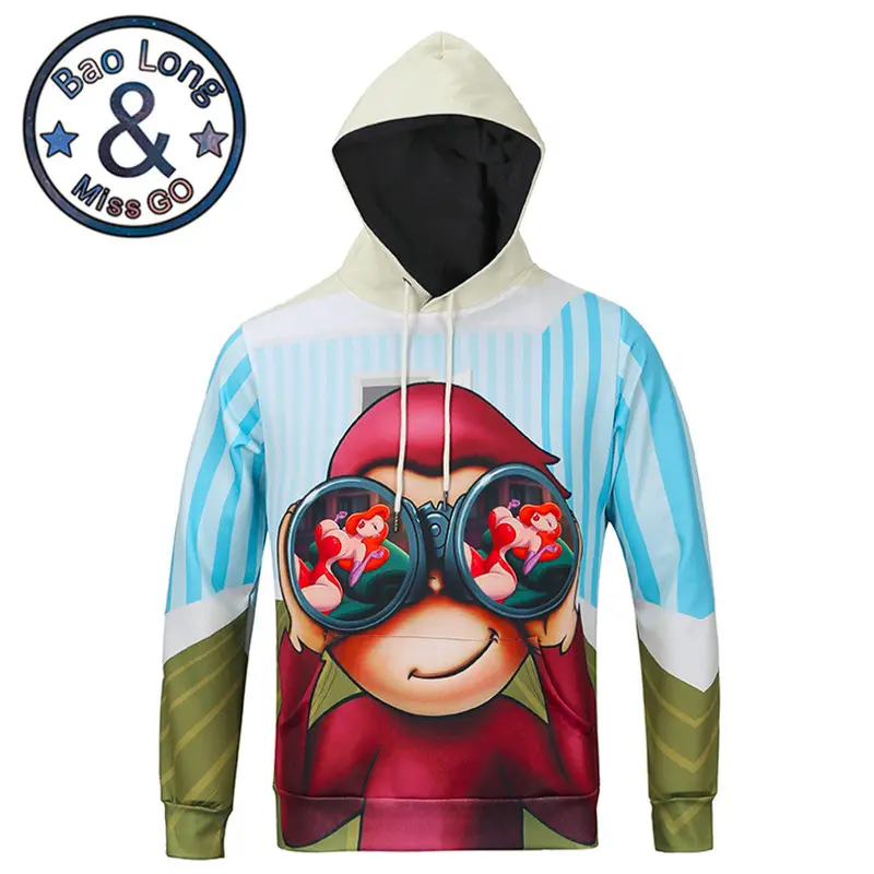 Funny Stylish Hoodieslong Sleeve 3D Print Peepinghoody Sweatershirts With Hat Pullover Sportwear L6008 1