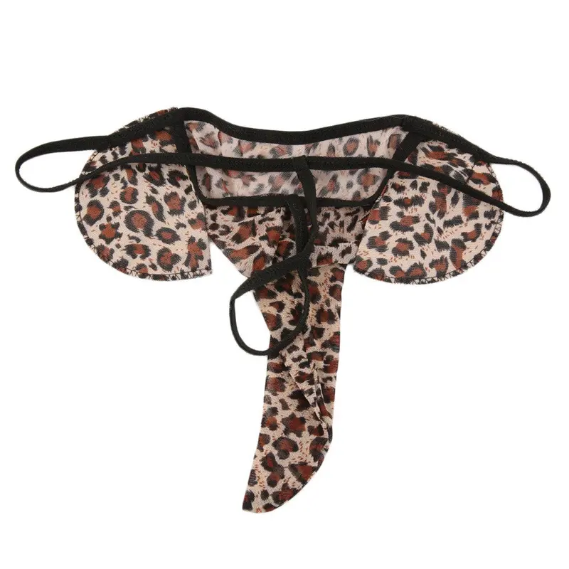 Funnyelephant Thongg-String Thong Novelty Sexy Leopardblackred Penis Pouch Underwear T-Back Briefs Retail 1