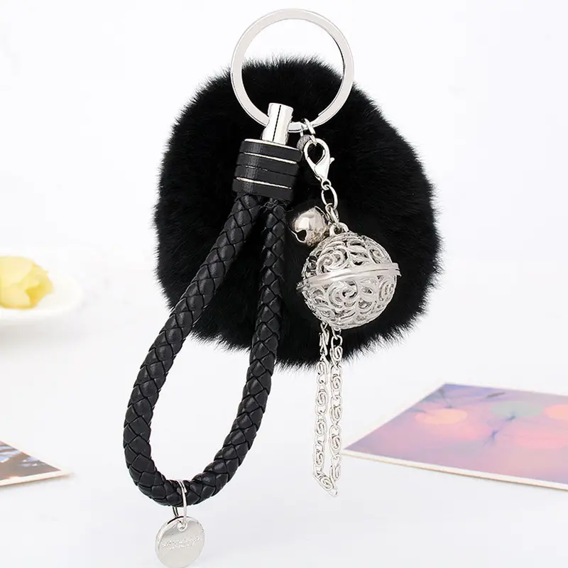 Fur Ball Cell Phone Car Keychain Pendant Charm Handbag Key Ring Holder 1