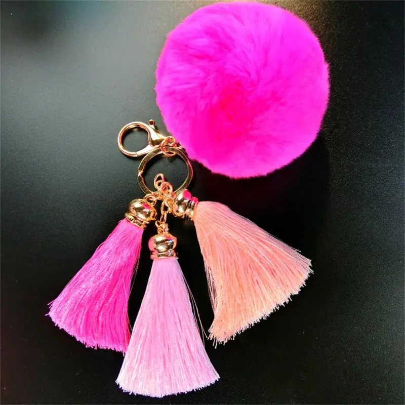 Fur Ball Imitate Rabbit Anime Keychain Fur Ball Tassel Car Keychain Handbag Key Ring Feida 1