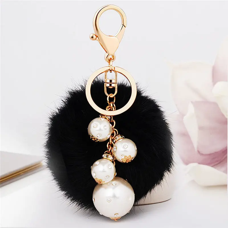 Fur Keychain Ball Cell Phone Car Keychain Llaveros Pendant Handbag Charm Keyrings Pink Fast Shipping Feida 1