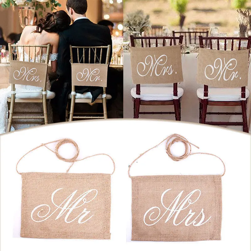 Garland Banner Mr Mrs/Bride Groom Po Props Chair Signs Po Booth Wedding Party Decoration 87855 1