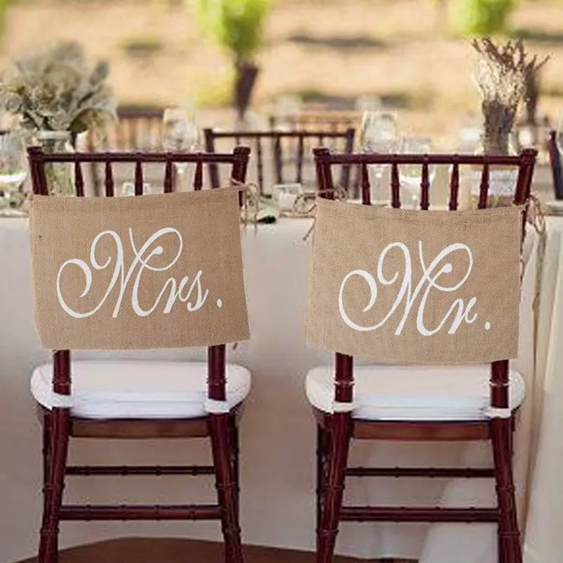 Garland Banner Mr Mrs/Bride Groom Po Props Chair Signs Po Booth Wedding Party Decoration 87855 2
