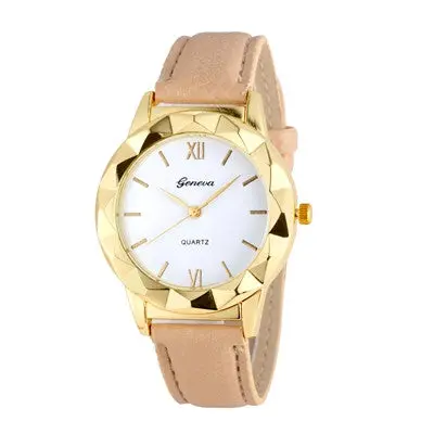 Gemstone Luxury Watches Women Gold Bracelet Watch Dress Pu Leather Electronic Quartz Clock Montre Mujer 1