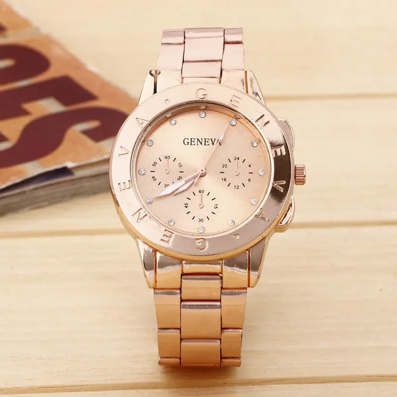 Geneva Ladies Girl Charm Stylish Watch Women Stainless Steel High Luxury Watches Quarz Clock Relogio Feminino Relojes 3