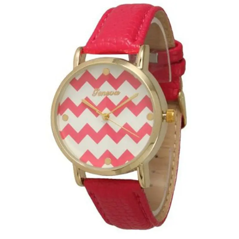 Geneva Lucury Women Leather Clock Dress Style Casual Retro Reloj Ladies Bracelet Watches & 2