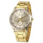 Geneva Men Watch Gold Faux Leather Analog Quartz Hour Mens Watches Top Luxury Business Watch Fast Shipping Feida 1
