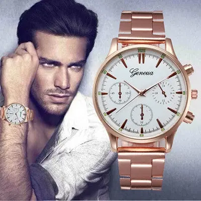 Geneva Men Watches Top Luxury Military Army Business Relogio Masculino Stainless Steel Band Analog Watch 1
