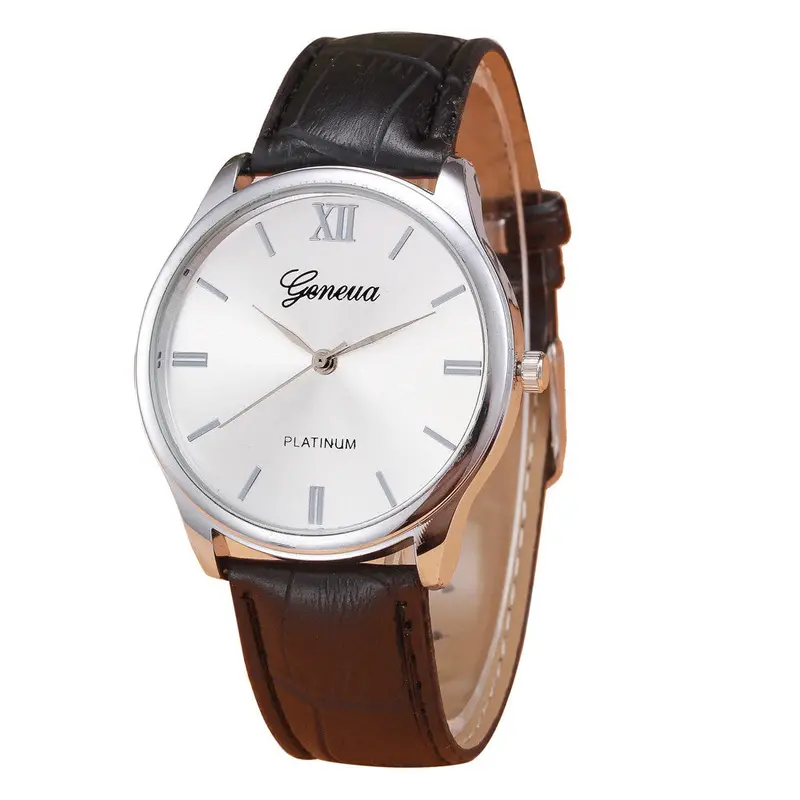 Geneva Men Watches Top Luxury Retro Design Military Army Pu Leather Band Relogio Masculino Analog Watch 2