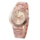 Geneva Mens Watch Rose Gold Stainless Steel Erkek Kol Saati Analog Quartz Watch Luxury Relojes Hombre Fast Shipping Feida 1