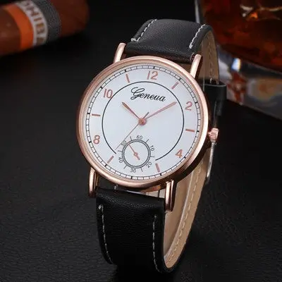 Geneva Mens Wathes Retro Design Pu Leather Band Top Luxury Military Army Analog Relogio Masculino 1