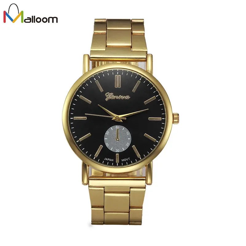Geneva Quartz Gold Watch Women Relogio Feminino Stainless Steel Band Bracelet Clock Gift 2
