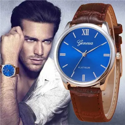 Geneva Quartz Watch Mens Top Luxury Military Army Business Clock Relogio Masculino Retro Design Pu Leather Band Watches 1