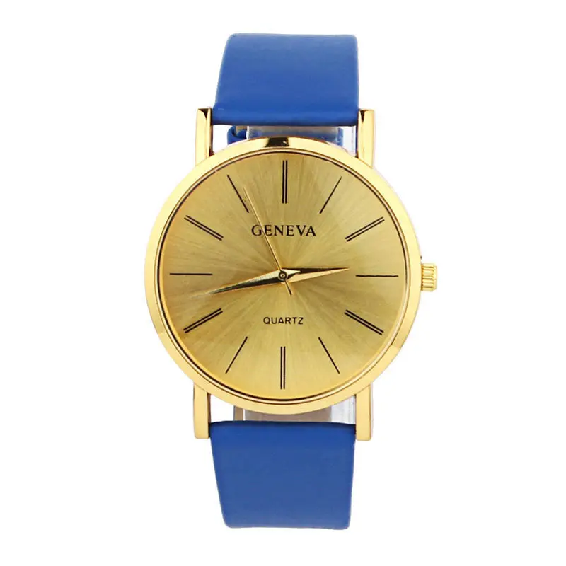 Geneva Watch Gold Watches Women Men Dress Watch Casual Simple Table Quartz Wrist Watch #H802 6