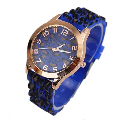 Geneva Watch Leopard Print Silicone Jelly Gel Quartz Analog Wrist Watches Gift Reloj 1