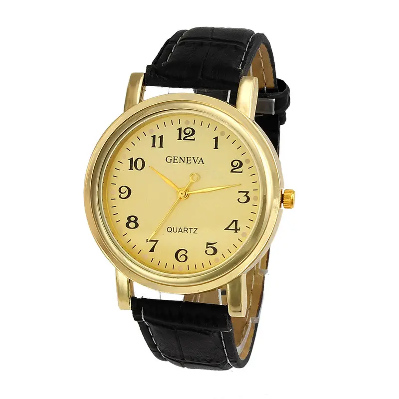 Geneva Watch Men's Women Watch Faux Leather Analog Quartz Wrist Watch Dress Watches Relogios Femininos Watch Hour 1