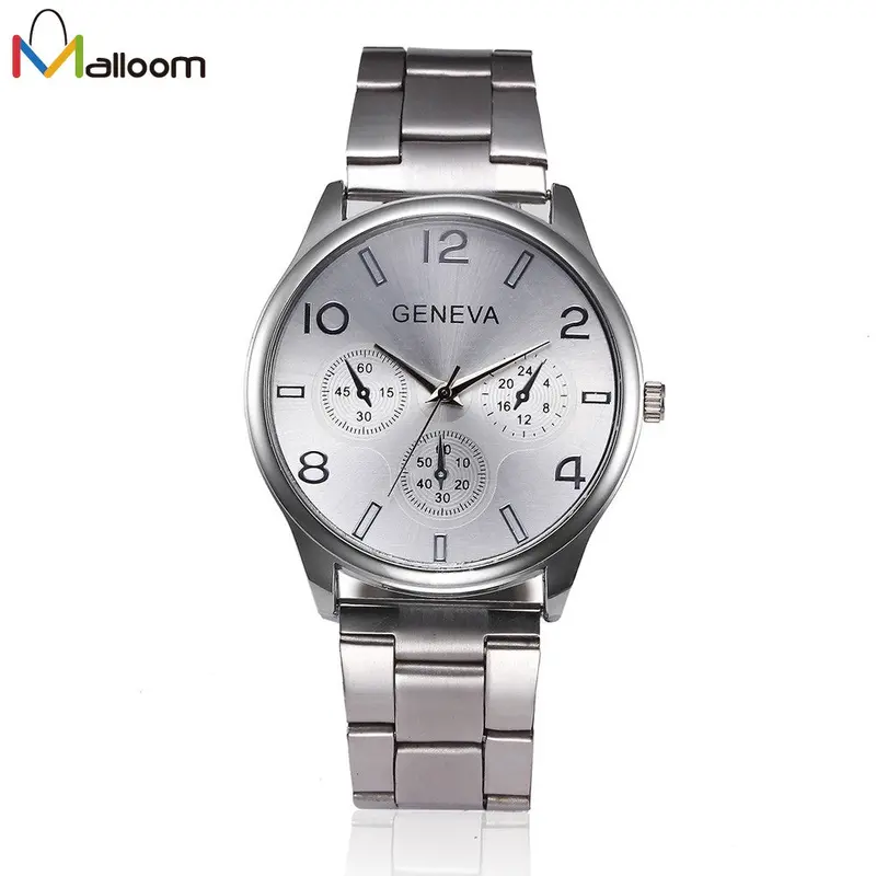 Geneva Watch Women Clock Stainless Steel Strap Gift Analog Quartz Bracelet Relogio Feminino 2
