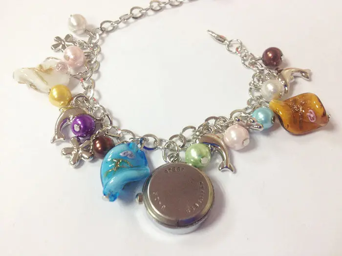 Geneva Watch Women Dress Hour Vintage Flower Girl Colorful Faux Pearl Dolphin Pendant Bracelets Quartz Watch 2