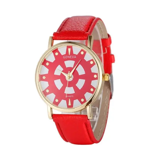 Geneva Watch Women Ladies Date Stainless Steel Leather Analog Quartz Wrist Watch Relogio Feminino Clock Women 7