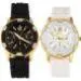 Geneva Watch Women Men Black And White Rose Gold Chronograph Silicone Rhinestones Dress Clock Relogio Feminino 1