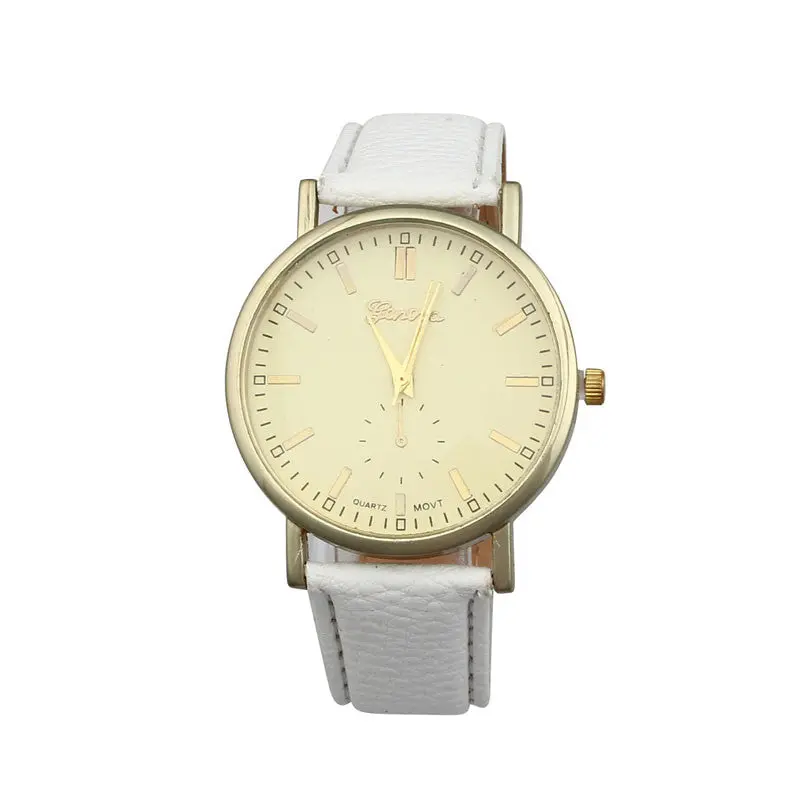 Geneva Watch Women Men Clocks Leather Band Analog Quartz Vogue Wristwatch Simple Classic Relojes 2