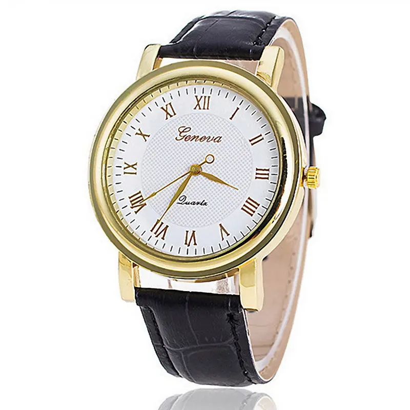 Geneva Watch Women Men Faux Leather Analog Quartz Wrist Watch Clock Reloj Masculino Women Quartz Watch 2