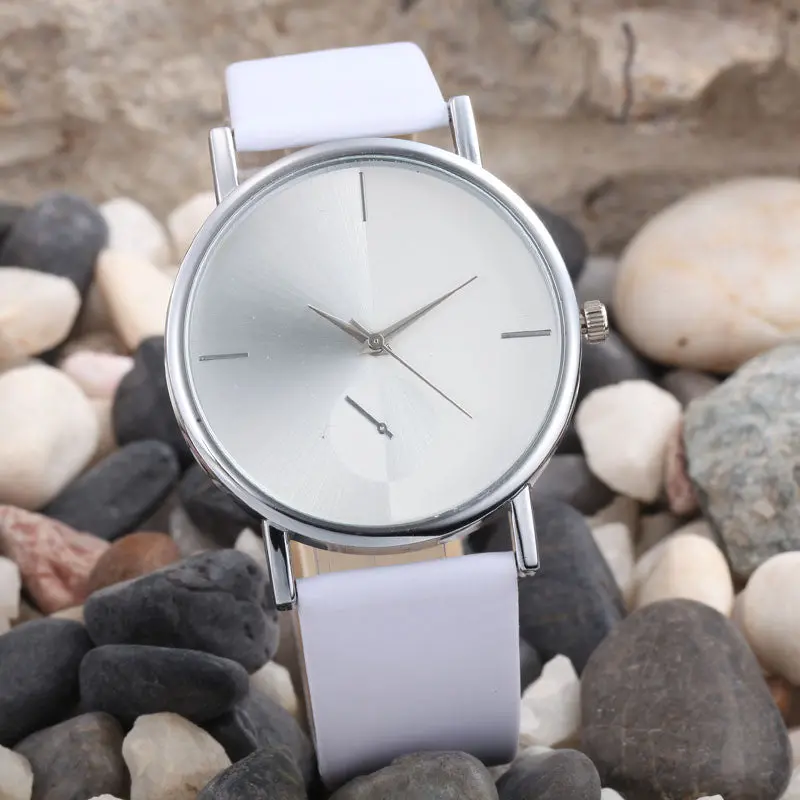 Geneva Watch Women's Design Dial Leather Band Analog Quartz Wristwatch Classic Simple Business Clocks 1