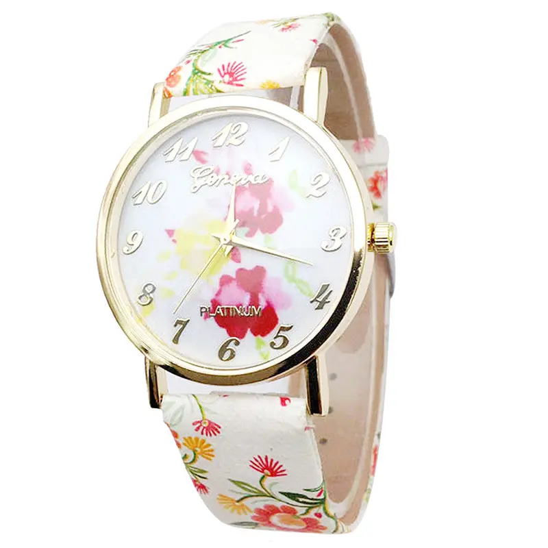 Geneva Watch Women's Wristwatch Leather Quartz Watch Ladies Girls Casual Watch Women Dress Watch Mujer Printed Reloje 4