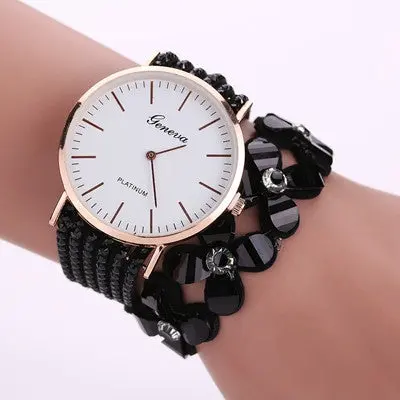Geneva Women Bracelet Watches Rhinestone Crystal Dress Clock Bangle Wrist Watch Relogio Feminino 1