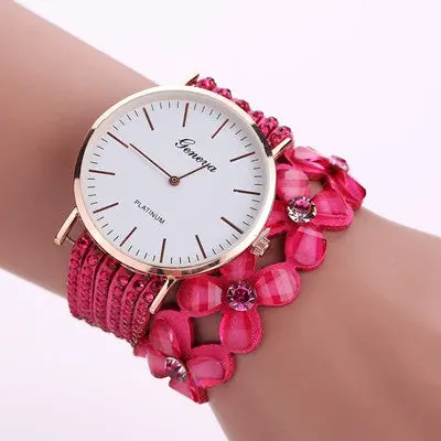 Geneva Women Bracelet Watches Rhinestone Crystal Dress Clock Bangle Wrist Watch Relogio Feminino 4