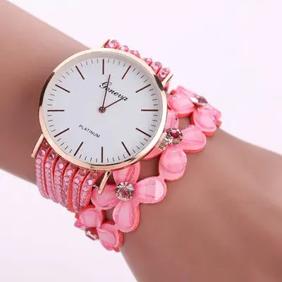 Geneva Women Bracelet Watches Rhinestone Crystal Dress Clock Bangle Wrist Watch Relogio Feminino 6
