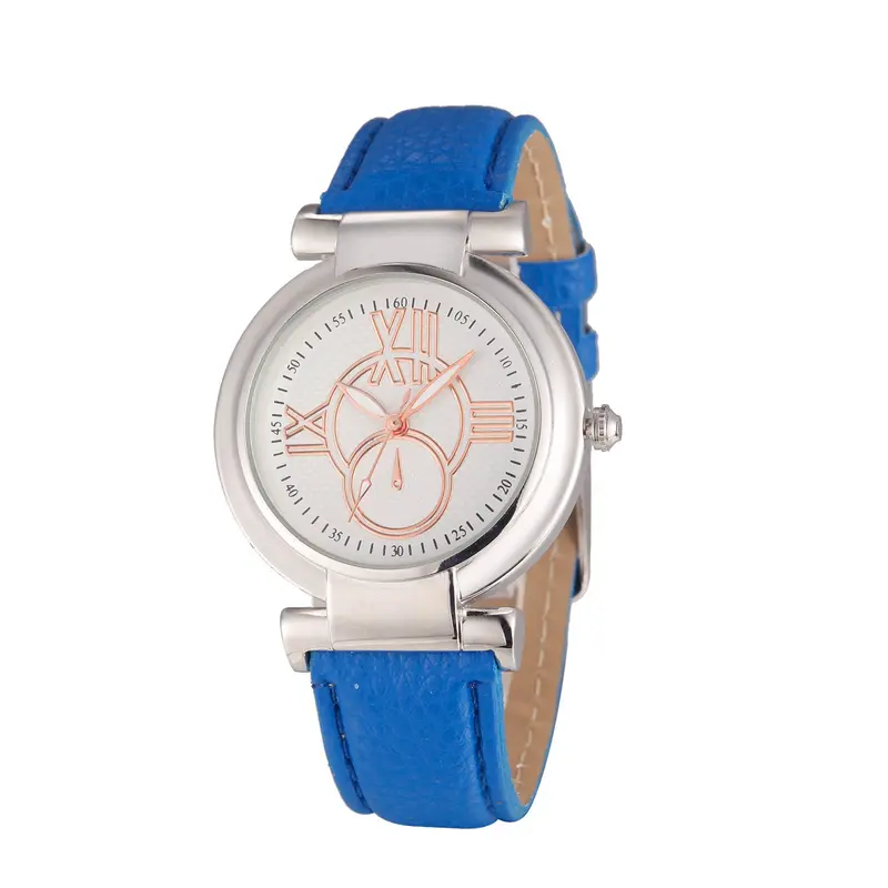 Geneva Women Leather Band Stainless Steel Quartz Analog Wrist Watch Ladies Watches Clock Women Feida 2