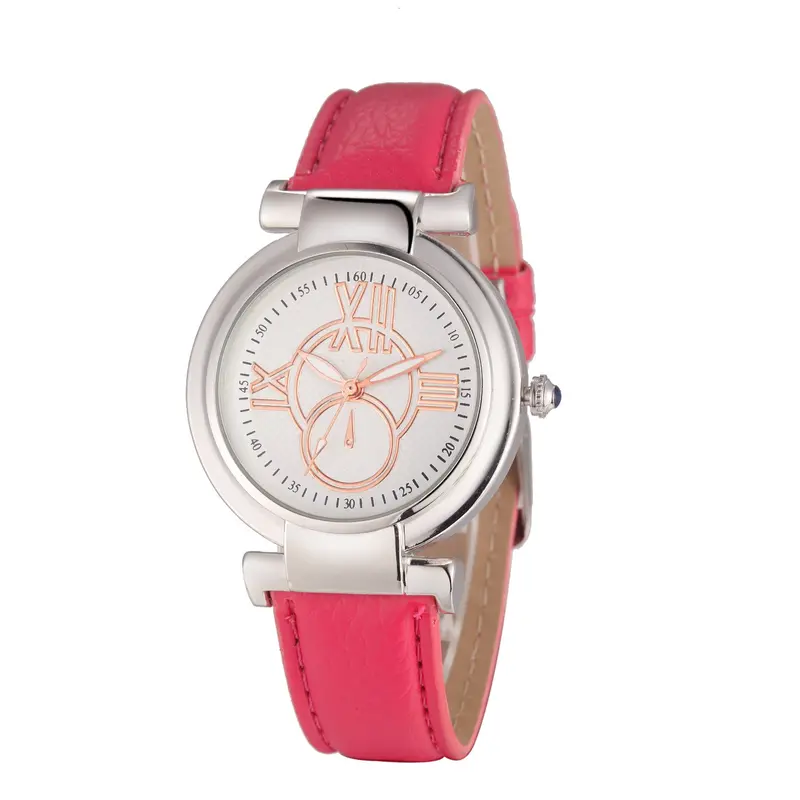 Geneva Women Leather Band Stainless Steel Quartz Analog Wrist Watch Ladies Watches Clock Women Feida 4