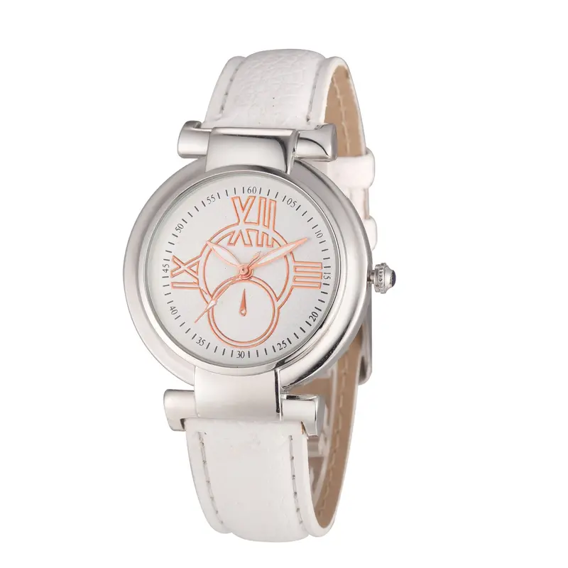 Geneva Women Leather Band Stainless Steel Quartz Analog Wrist Watch Ladies Watches Clock Women Feida 8