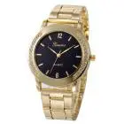 Geneva Women Men Full Stainless Steel Wrist Watch Quartz Horloges Mannen Gold Watch Feida 1