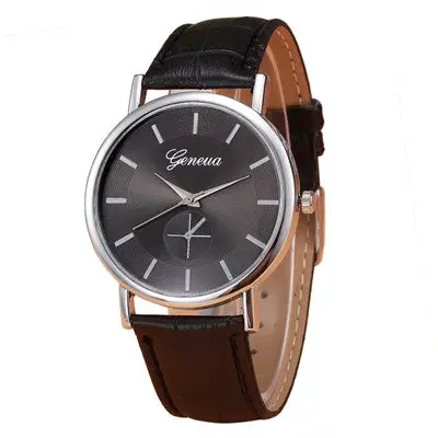 Geneva Women Watch Dress Clock Retro Design Pu Leather Band Analog Quartz Wrist Watch Relogio Feminino 1