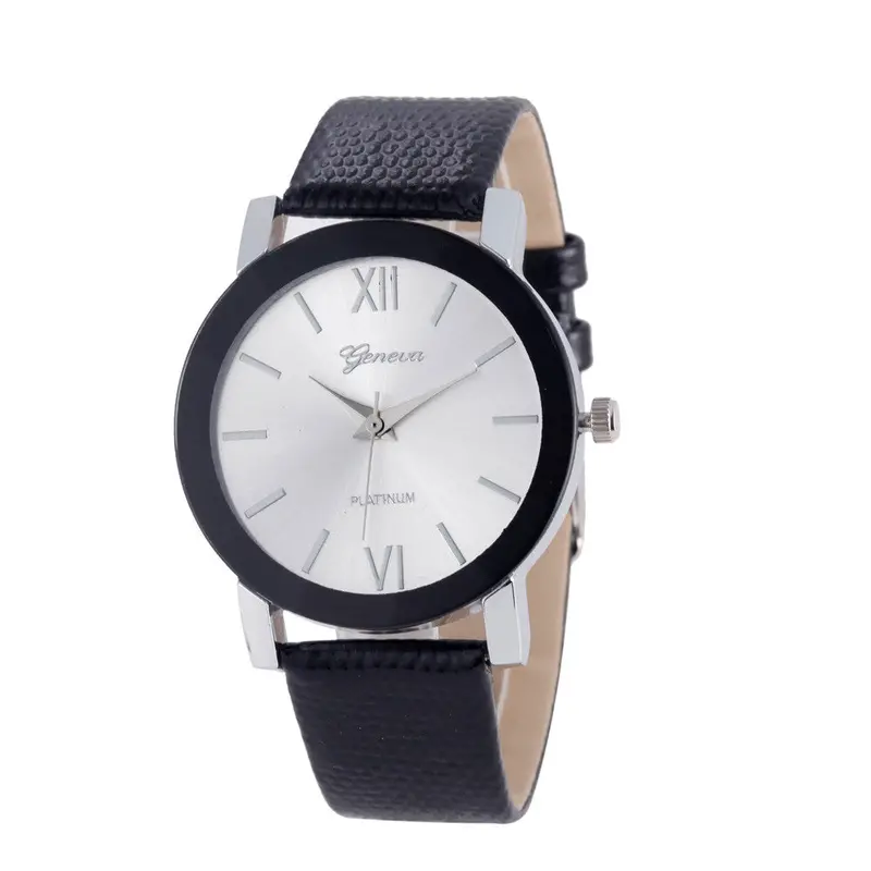 Geneva Women Watches Dress Elegant Clock Pu Leather Band Gold Silver Date Wrist Watch Relogio Feminino 3