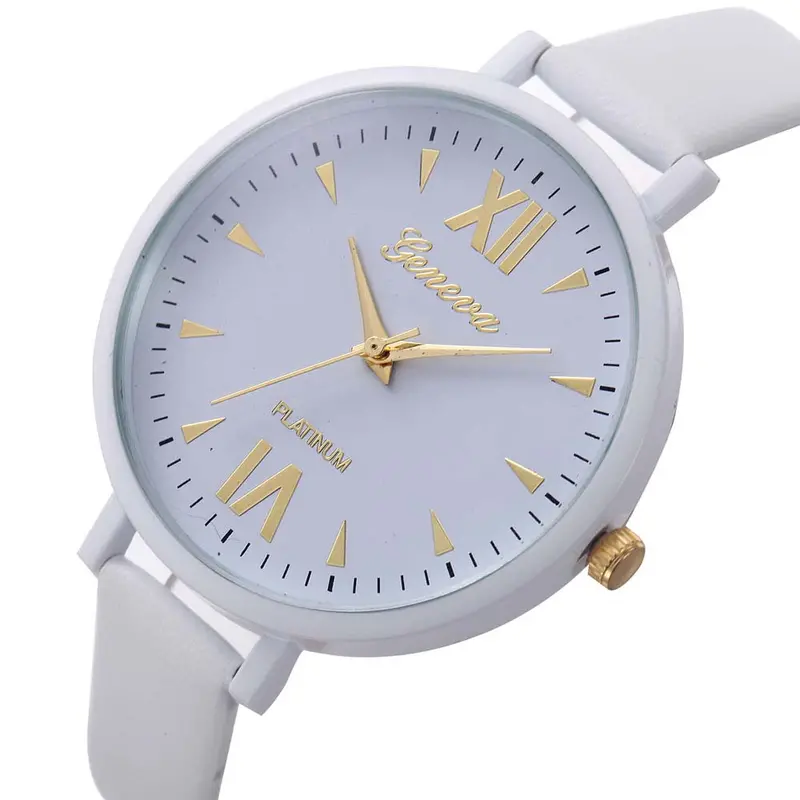 Geneva Women Watches Leisure Time Dress Clock Pu Leather Band Analog Simple Clock Watch Relogio Feminino 7